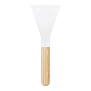 Pārstrādātas ABS ledus skrāpis ar bambusa rokturi, 268 mm – Balta