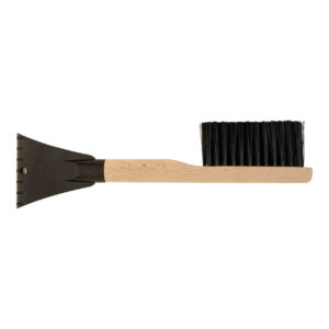 Pārstrādātas ABS ledus skrāpis ar birsti un bambusa rokturi, 375 mm – Dabīga / melna