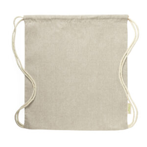 Pārstrādātas kokvilnas maisiņš ar auklām, 120 g/m² – Bēša