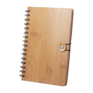 Piezīmju grāmata ar bambusa vāku un spirāles iesējumu, 80 līnijotas lapas, 170×215 mm – Dabīga