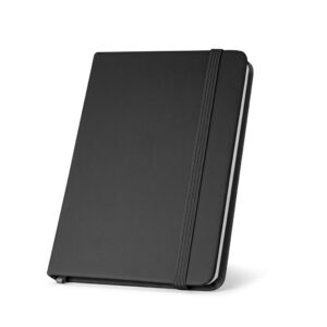 Notebook with PU leather cover and squared pages – A5 – Black