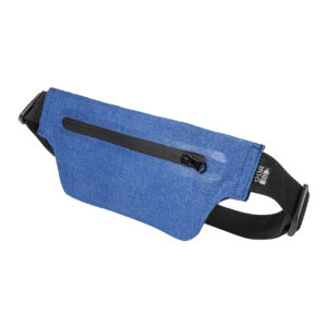 Plāna 300D RPET poliestera jostas somiņa ar elastīgu siksnu, 285×118 mm – Zila