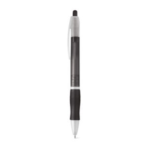 Slim ABS plastic ballpoint pen with non-slip grip and blue ink – Black