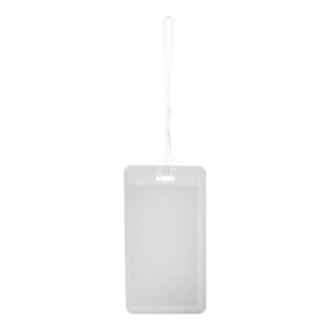 Plastic luggage tag with paper insert, 110×60 mm – White