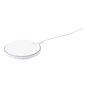 Plastmasas bezvadu ātrais lādētājs 15 W, ø100 mm – Balta