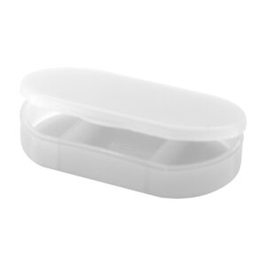 Plastmasas tablešu kastīte ar 3 nodalījumiem – Balta