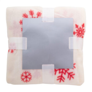 Polar fleece blanket with Christmas design, 160 g/m² – White / red