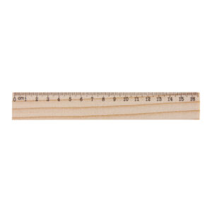 Priedes koka lineāls 16 cm – Dabīga