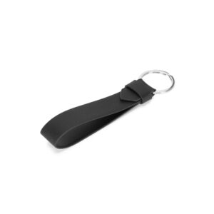 PU leather keyring with ring – Black