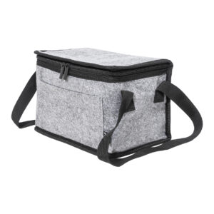 RPET filca aukstumsoma ar priekšējo kabatu un sānu rokturiem, 250×155×145 mm – Pelēka