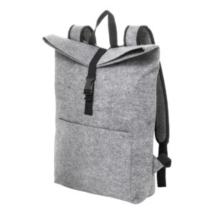 RPET filca mugursoma ar rullveida aizdari datoram 15", 390×510×110 mm – Pelēka