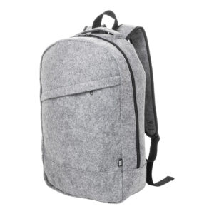 RPET filca mugursoma datoram 15" ar rāvējslēdzēju, 280×450×120 mm – Pelēka