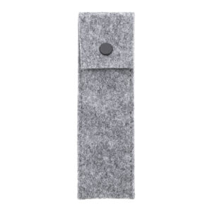 RPET filca pildspalvu futrālis ar pogu 2 pildspalvām, 165×50 mm – Pelēka