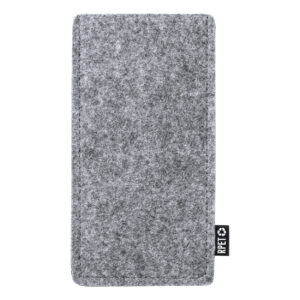RPET felt sunglasses pouch with RPET label, 95×180 mm – Grey