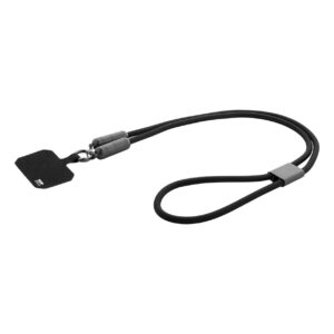 RPET kaklasiksna telefonam ar integrētu USB-C uzlādes vadu, 60 W, 85 cm – Melna
