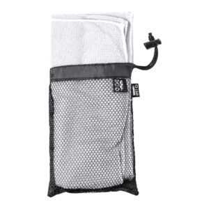 RPET mikrošķiedras sporta dvielis RPET maisiņā, 160 g/m², 50×100 cm – Balta