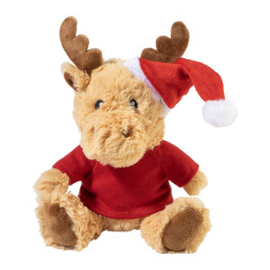 RPET plush reindeer with T-shirt – Dabīga / sarkana