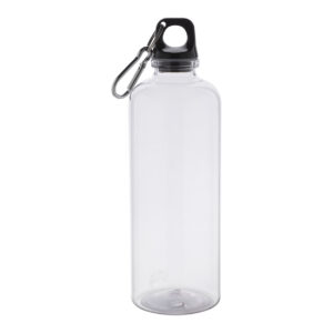 RPET pudele ar alumīnija karabīni, 600 ml – Balta