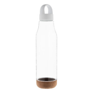 RPET bottle with cork base and PP lid-handle, 720 ml – White