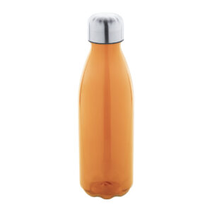 RPET bottle with stainless steel lid, 600 ml, wide range of colours – Orange