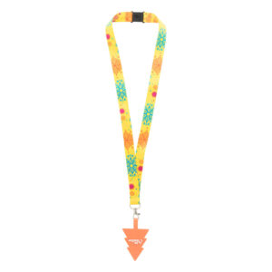 RPET phone lanyard with safety clip and Christmas tree-shaped insert – White