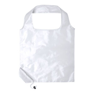 Saliekama krāsaina 190T poliestera iepirkumu soma, 380×400 mm – Balta