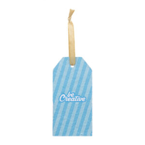 Seed paper Christmas gift tag with gold ribbon – White