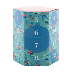 Hexagonal cardboard Advent calendar with full colour printing – White