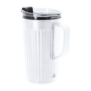 Slaida pārstrādāta nerūsējošā tērauda termokrūze ar dzeramo vāciņu, 350 ml – Balta