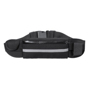 Softshell jostas somiņa ar atstarojošu lenti un elastīgu pudeles turētāju, 385×95 mm – Melna