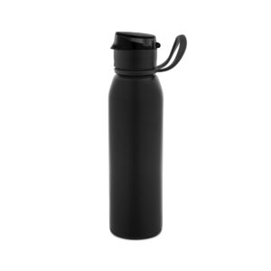 Sports bottle made of 90% recycled steel with silicone handle – 670 ml – Black