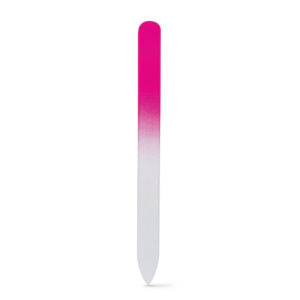Glass nail file in pouch – Pink