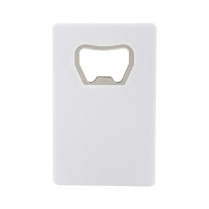 Taisnstūra plastmasas pudeļu attaisāmais, 85×54 mm – Balta