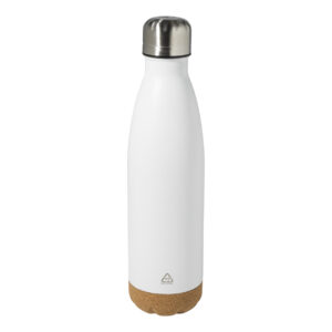 Termopudele no pārstrādāta nerūsējošā tērauda ar korķa pamatni, 500 ml – Balta
