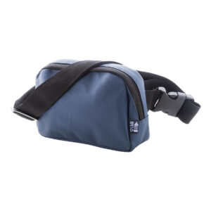 Ūdensizturīga 600D RPET poliestera jostas somiņa ar 2 nodalījumiem, 210×145×65 mm – Zila