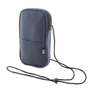 Ūdensizturīga 600D RPET poliestera plecu somiņa telefonam, 115×195×20 mm – Zila