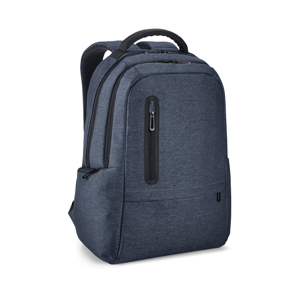 Waterproof laptop backpack made from recycled two-tone nylon – 17" – Blue