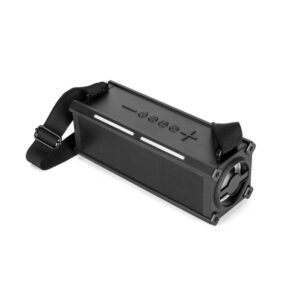 Water-resistant portable speaker with handle and power bank function – 16 W – Black