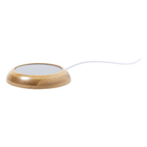 USB krūzes sildītājs bambusa korpusā, ø 104 mm – Dabīga