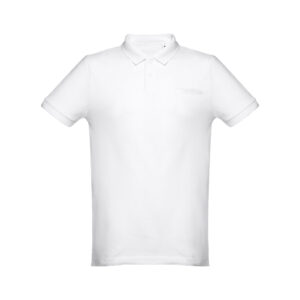 Vīriešu kokvilnas pikē polo krekls ar krūšu kabatu, 195 g/m² – balts – Balta