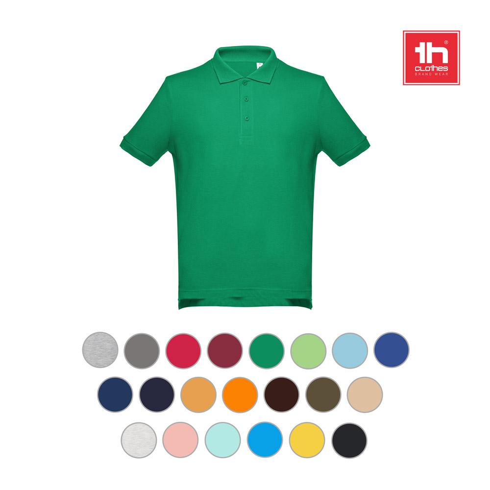 Vīriešu kokvilnas pikē polo krekls ar trim pogām, 195 g/m² – krāsains, lielie izmēri (3XL)