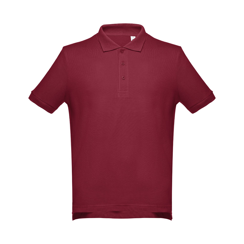 Vīriešu kokvilnas pikē polo krekls ar trim pogām, 195 g/m² – krāsains, lielie izmēri (3XL) – Bordo