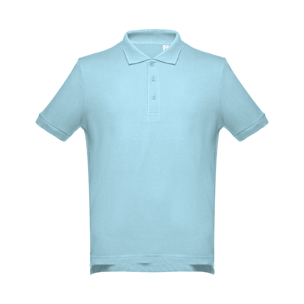 Vīriešu kokvilnas pikē polo krekls ar trim pogām, 195 g/m² – krāsains, lielie izmēri (3XL) – Gaiši zila