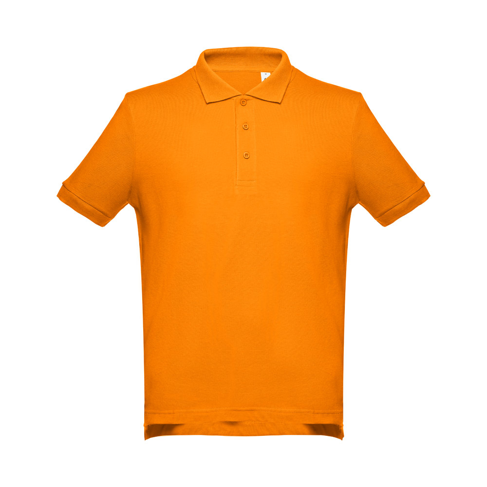 Vīriešu kokvilnas pikē polo krekls ar trim pogām, 195 g/m² – krāsains, lielie izmēri (3XL) – Oranža