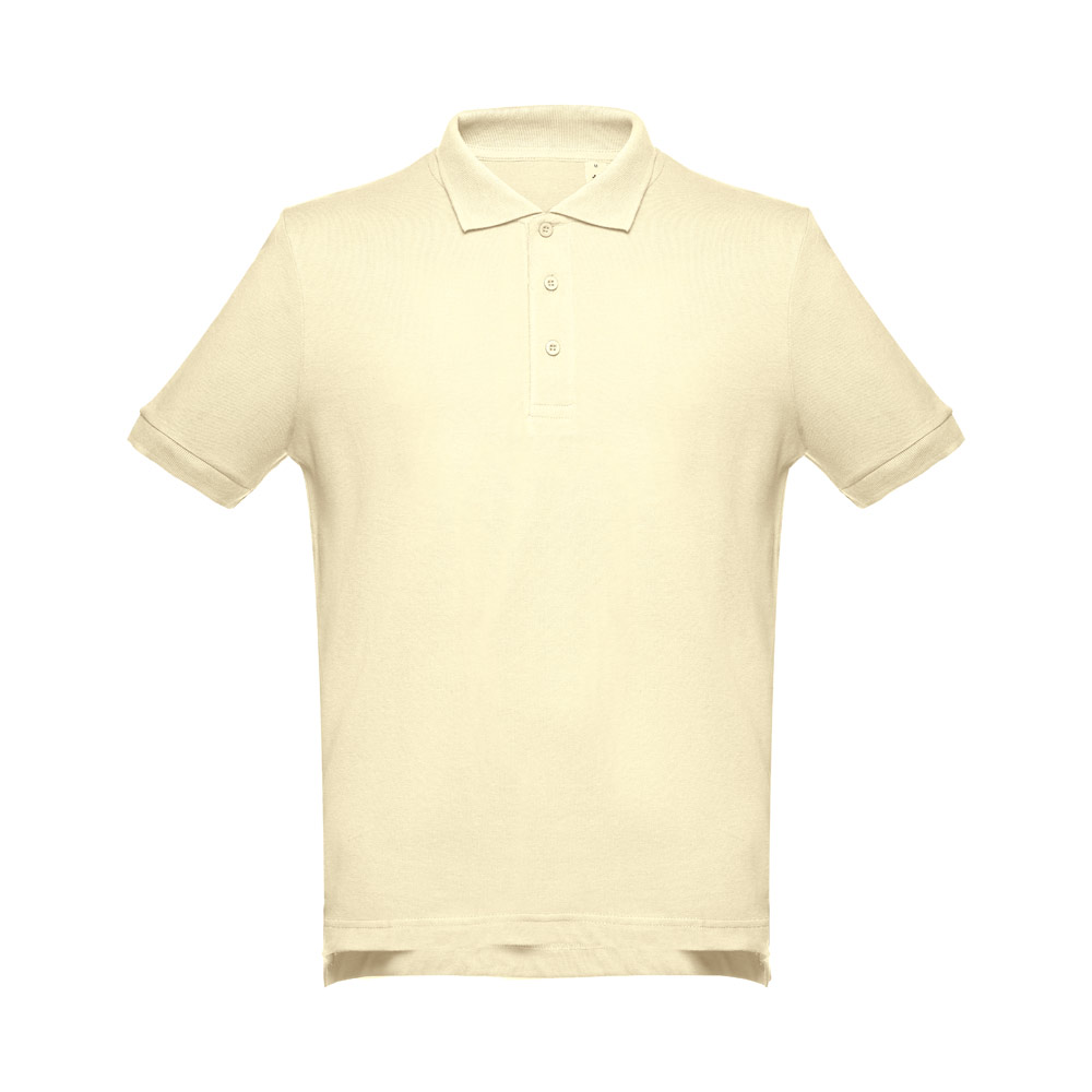 Vīriešu kokvilnas pikē polo krekls ar trim pogām, 195 g/m² – krāsains, lielie izmēri (3XL) – Pasteļdzeltena