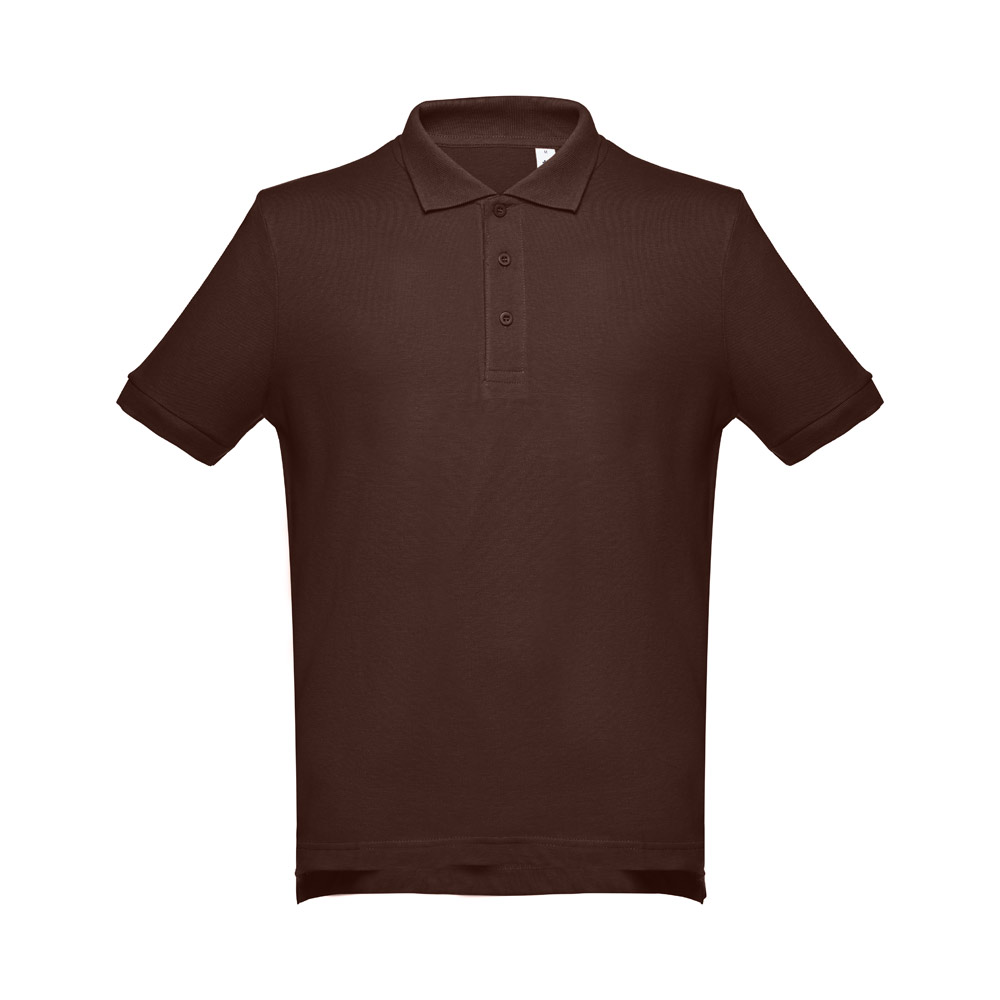 Vīriešu kokvilnas pikē polo krekls ar trim pogām, 195 g/m² – krāsains, lielie izmēri (3XL) – Tumši brūna
