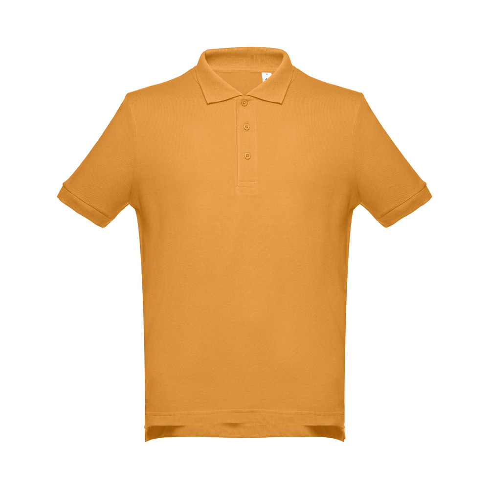 Vīriešu kokvilnas pikē polo krekls ar trim pogām, 195 g/m² – krāsains, lielie izmēri (3XL) – Tumši dzeltena