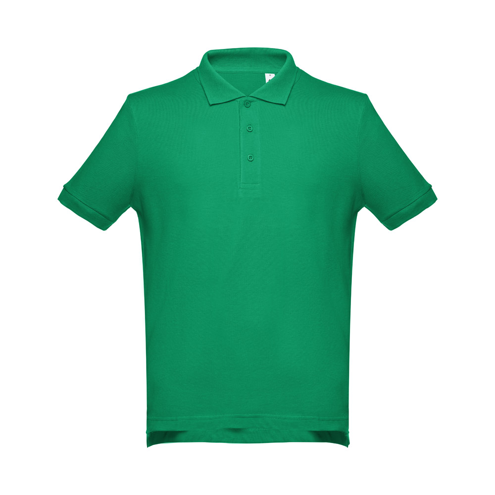 Vīriešu kokvilnas pikē polo krekls ar trim pogām, 195 g/m² – krāsains, lielie izmēri (3XL) – Zaļa