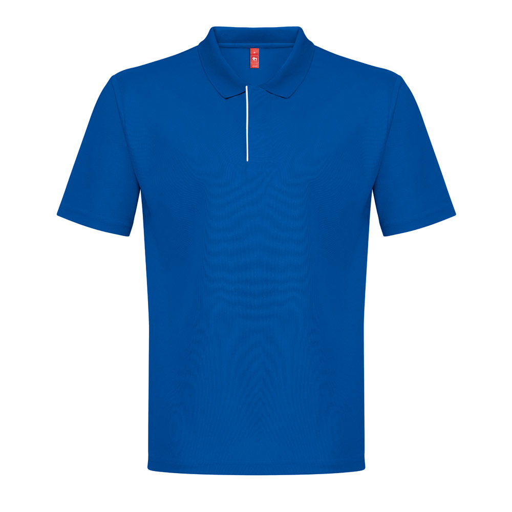 Men's technical fabric polo shirt made from recycled polyester, 180 g/m² – coloured – Royal blue
