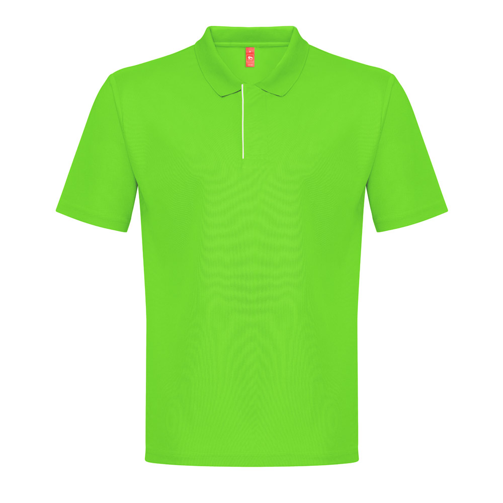Men's technical fabric polo shirt made from recycled polyester, 180 g/m² – coloured – Lime
